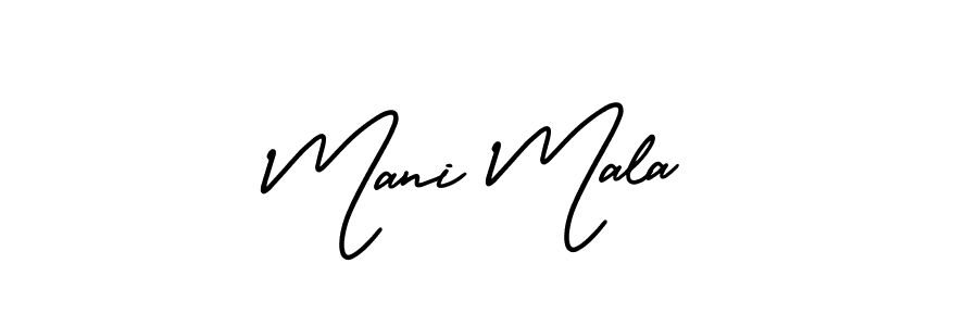 How to make Mani Mala name signature. Use AmerikaSignatureDemo-Regular style for creating short signs online. This is the latest handwritten sign. Mani Mala signature style 3 images and pictures png