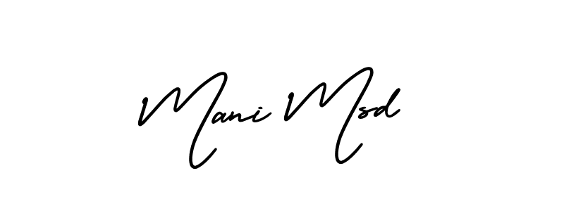 The best way (AmerikaSignatureDemo-Regular) to make a short signature is to pick only two or three words in your name. The name Mani Msd include a total of six letters. For converting this name. Mani Msd signature style 3 images and pictures png