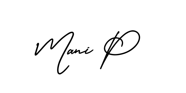 Design your own signature with our free online signature maker. With this signature software, you can create a handwritten (AmerikaSignatureDemo-Regular) signature for name Mani P. Mani P signature style 3 images and pictures png