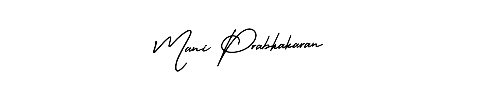 Make a beautiful signature design for name Mani Prabhakaran. With this signature (AmerikaSignatureDemo-Regular) style, you can create a handwritten signature for free. Mani Prabhakaran signature style 3 images and pictures png