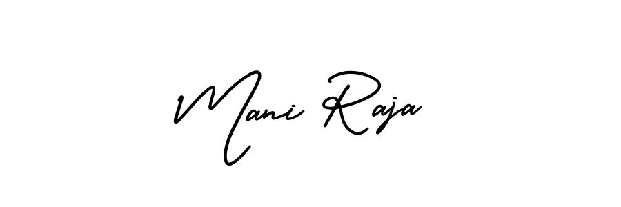 Use a signature maker to create a handwritten signature online. With this signature software, you can design (AmerikaSignatureDemo-Regular) your own signature for name Mani Raja. Mani Raja signature style 3 images and pictures png