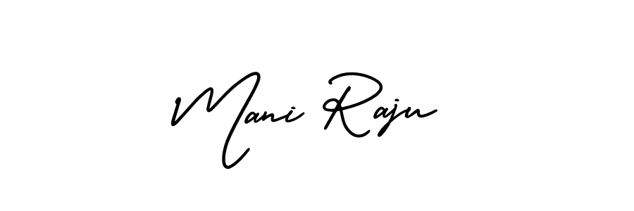 How to make Mani Raju name signature. Use AmerikaSignatureDemo-Regular style for creating short signs online. This is the latest handwritten sign. Mani Raju signature style 3 images and pictures png