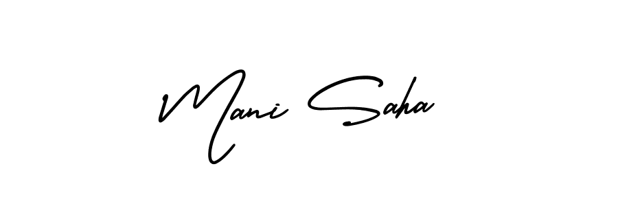 This is the best signature style for the Mani Saha name. Also you like these signature font (AmerikaSignatureDemo-Regular). Mix name signature. Mani Saha signature style 3 images and pictures png