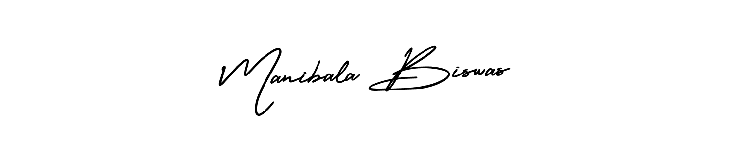 Make a beautiful signature design for name Manibala Biswas. With this signature (AmerikaSignatureDemo-Regular) style, you can create a handwritten signature for free. Manibala Biswas signature style 3 images and pictures png