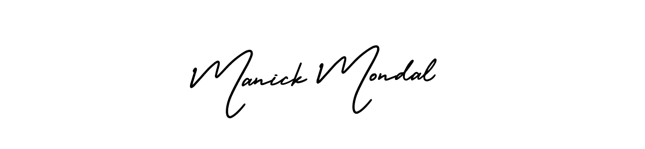 AmerikaSignatureDemo-Regular is a professional signature style that is perfect for those who want to add a touch of class to their signature. It is also a great choice for those who want to make their signature more unique. Get Manick Mondal name to fancy signature for free. Manick Mondal signature style 3 images and pictures png