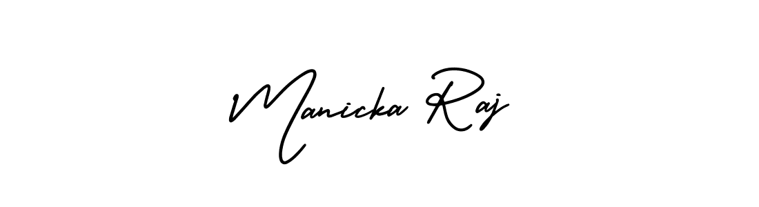 The best way (AmerikaSignatureDemo-Regular) to make a short signature is to pick only two or three words in your name. The name Manicka Raj include a total of six letters. For converting this name. Manicka Raj signature style 3 images and pictures png