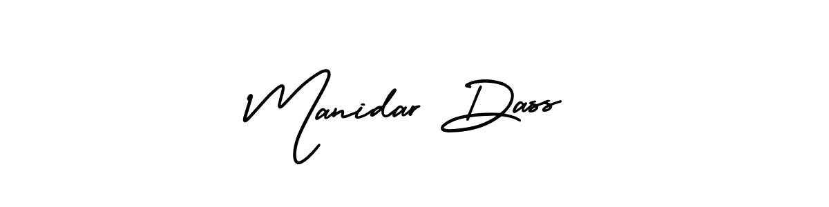 The best way (AmerikaSignatureDemo-Regular) to make a short signature is to pick only two or three words in your name. The name Manidar Dass include a total of six letters. For converting this name. Manidar Dass signature style 3 images and pictures png