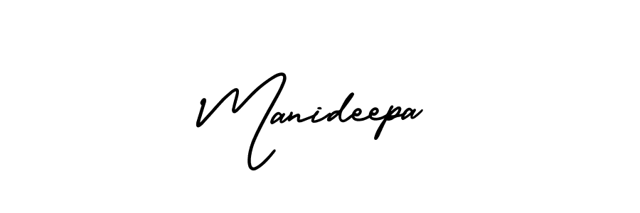 Make a beautiful signature design for name Manideepa. With this signature (AmerikaSignatureDemo-Regular) style, you can create a handwritten signature for free. Manideepa signature style 3 images and pictures png