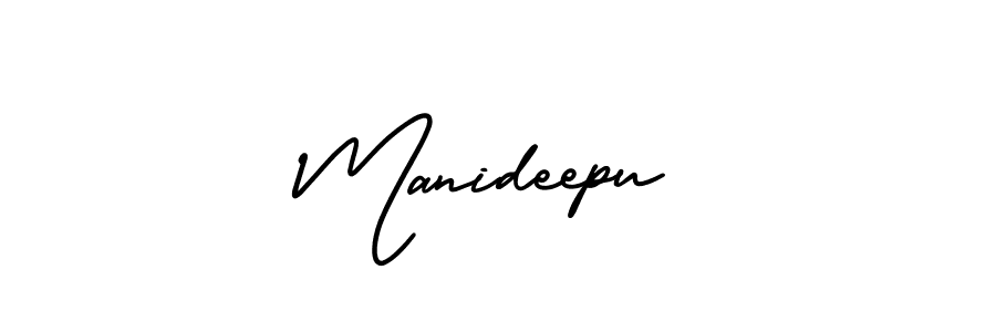 How to make Manideepu signature? AmerikaSignatureDemo-Regular is a professional autograph style. Create handwritten signature for Manideepu name. Manideepu signature style 3 images and pictures png