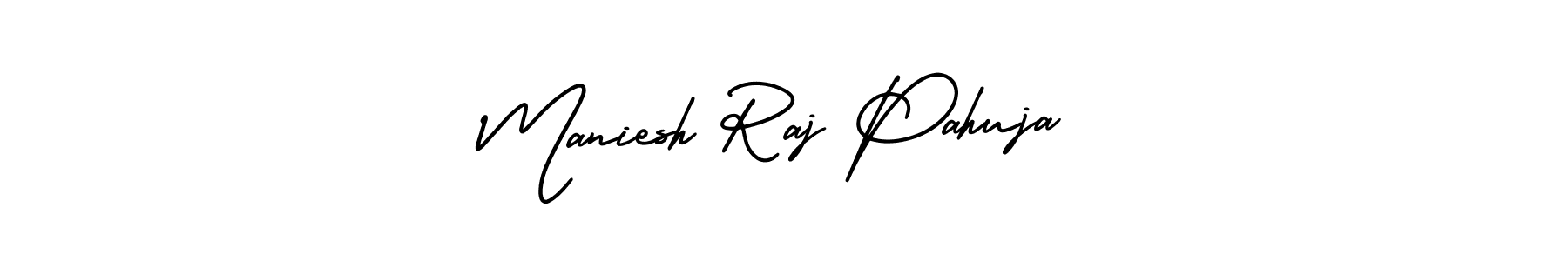 How to make Maniesh Raj Pahuja name signature. Use AmerikaSignatureDemo-Regular style for creating short signs online. This is the latest handwritten sign. Maniesh Raj Pahuja signature style 3 images and pictures png