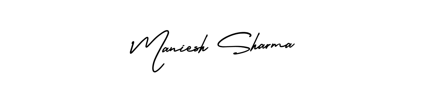 AmerikaSignatureDemo-Regular is a professional signature style that is perfect for those who want to add a touch of class to their signature. It is also a great choice for those who want to make their signature more unique. Get Maniesh Sharma name to fancy signature for free. Maniesh Sharma signature style 3 images and pictures png
