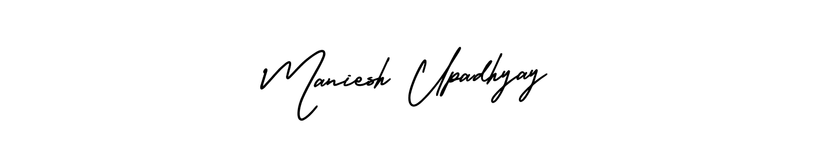 How to make Maniesh Upadhyay signature? AmerikaSignatureDemo-Regular is a professional autograph style. Create handwritten signature for Maniesh Upadhyay name. Maniesh Upadhyay signature style 3 images and pictures png
