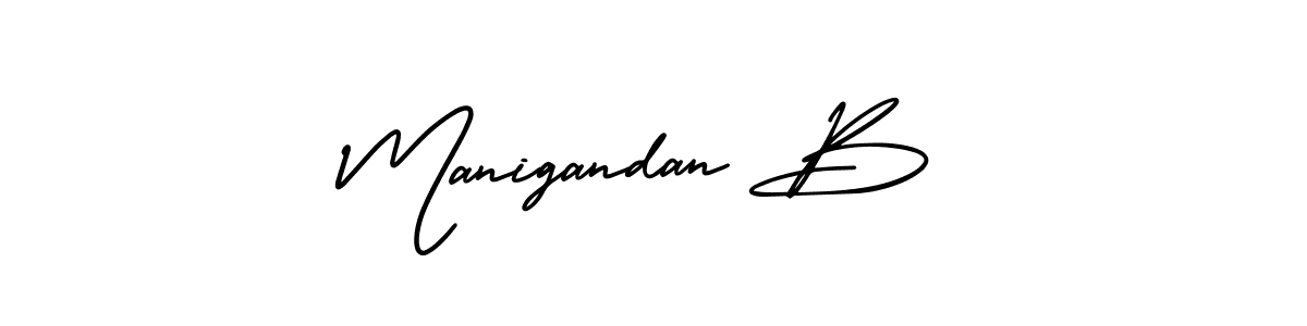 Make a beautiful signature design for name Manigandan B. With this signature (AmerikaSignatureDemo-Regular) style, you can create a handwritten signature for free. Manigandan B signature style 3 images and pictures png