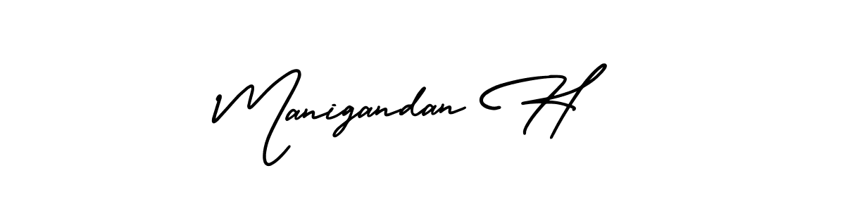 It looks lik you need a new signature style for name Manigandan H. Design unique handwritten (AmerikaSignatureDemo-Regular) signature with our free signature maker in just a few clicks. Manigandan H signature style 3 images and pictures png