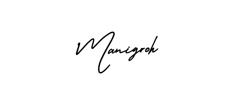 How to make Manigroh signature? AmerikaSignatureDemo-Regular is a professional autograph style. Create handwritten signature for Manigroh name. Manigroh signature style 3 images and pictures png