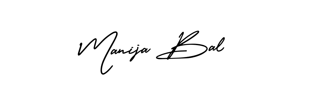 This is the best signature style for the Manija Bal name. Also you like these signature font (AmerikaSignatureDemo-Regular). Mix name signature. Manija Bal signature style 3 images and pictures png