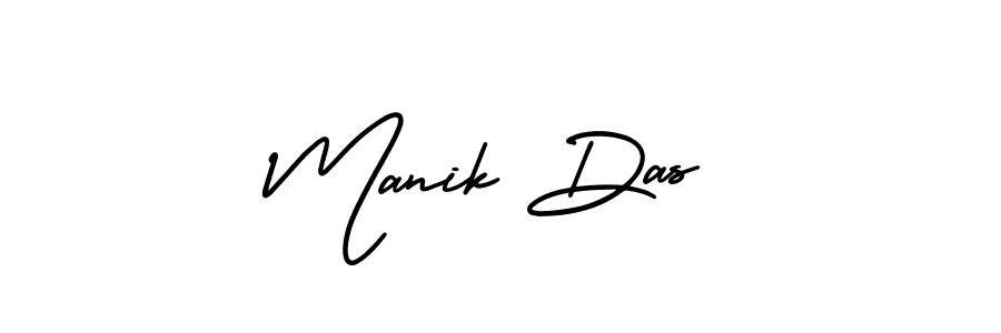 How to make Manik Das name signature. Use AmerikaSignatureDemo-Regular style for creating short signs online. This is the latest handwritten sign. Manik Das signature style 3 images and pictures png