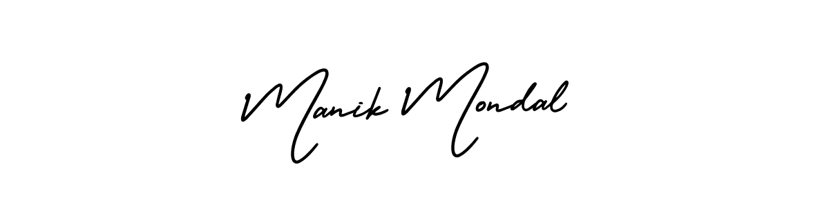 AmerikaSignatureDemo-Regular is a professional signature style that is perfect for those who want to add a touch of class to their signature. It is also a great choice for those who want to make their signature more unique. Get Manik Mondal name to fancy signature for free. Manik Mondal signature style 3 images and pictures png