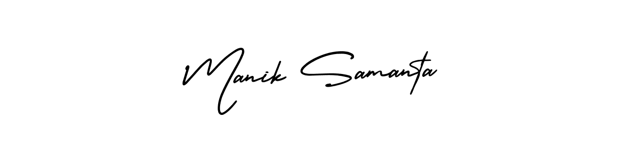 How to Draw Manik Samanta signature style? AmerikaSignatureDemo-Regular is a latest design signature styles for name Manik Samanta. Manik Samanta signature style 3 images and pictures png