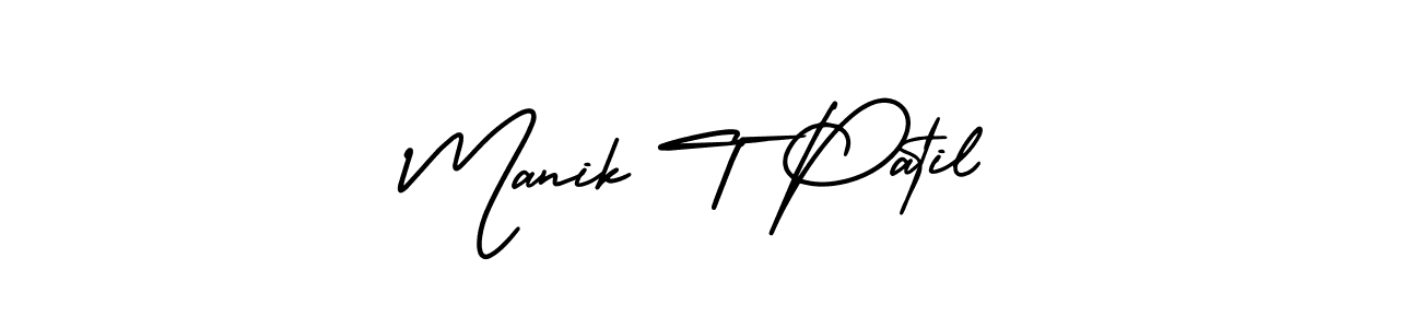 This is the best signature style for the Manik T Patil name. Also you like these signature font (AmerikaSignatureDemo-Regular). Mix name signature. Manik T Patil signature style 3 images and pictures png