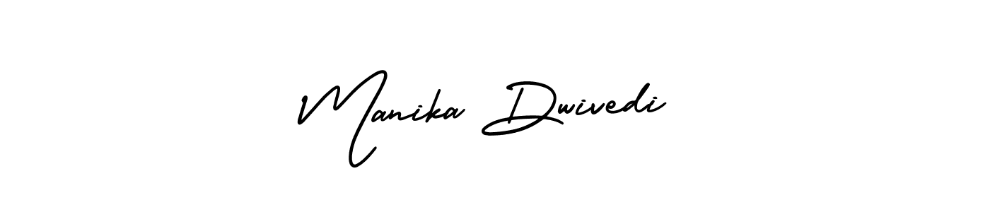 The best way (AmerikaSignatureDemo-Regular) to make a short signature is to pick only two or three words in your name. The name Manika Dwivedi include a total of six letters. For converting this name. Manika Dwivedi signature style 3 images and pictures png