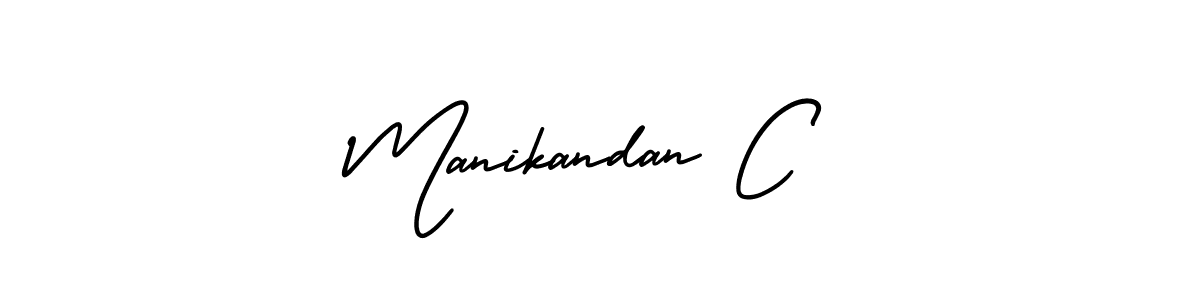 You should practise on your own different ways (AmerikaSignatureDemo-Regular) to write your name (Manikandan C) in signature. don't let someone else do it for you. Manikandan C signature style 3 images and pictures png