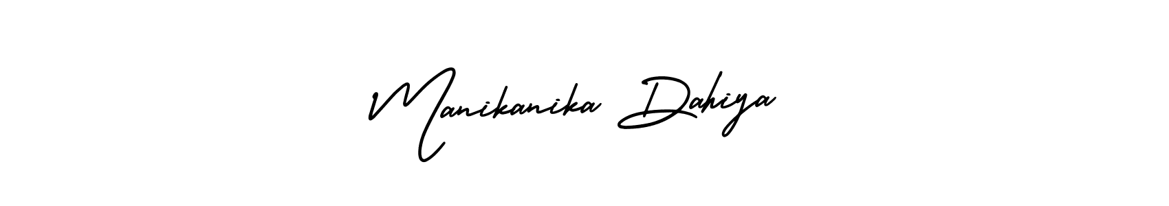 AmerikaSignatureDemo-Regular is a professional signature style that is perfect for those who want to add a touch of class to their signature. It is also a great choice for those who want to make their signature more unique. Get Manikanika Dahiya name to fancy signature for free. Manikanika Dahiya signature style 3 images and pictures png