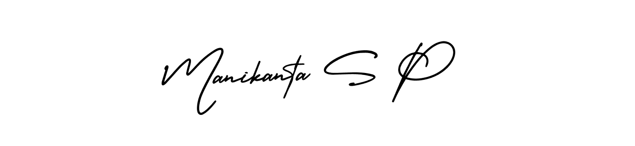 It looks lik you need a new signature style for name Manikanta S P. Design unique handwritten (AmerikaSignatureDemo-Regular) signature with our free signature maker in just a few clicks. Manikanta S P signature style 3 images and pictures png