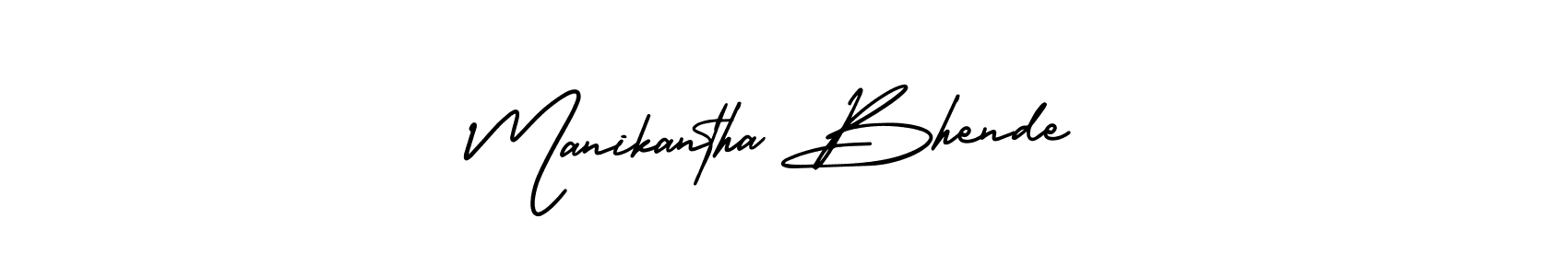 How to make Manikantha Bhende name signature. Use AmerikaSignatureDemo-Regular style for creating short signs online. This is the latest handwritten sign. Manikantha Bhende signature style 3 images and pictures png