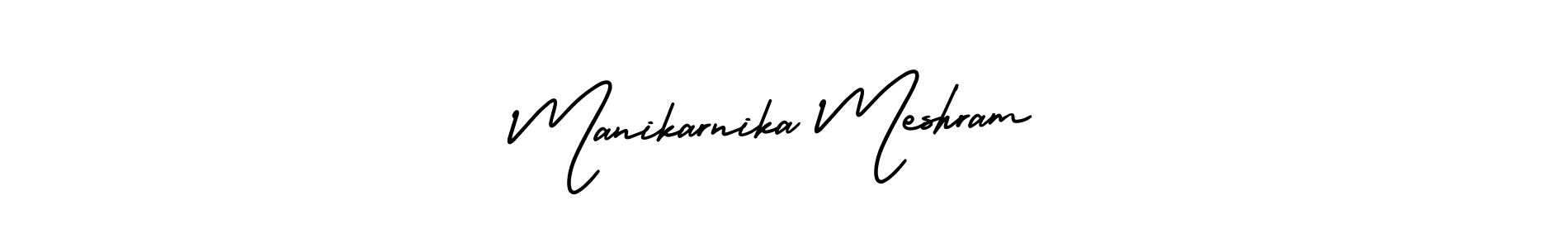 Also You can easily find your signature by using the search form. We will create Manikarnika Meshram name handwritten signature images for you free of cost using AmerikaSignatureDemo-Regular sign style. Manikarnika Meshram signature style 3 images and pictures png