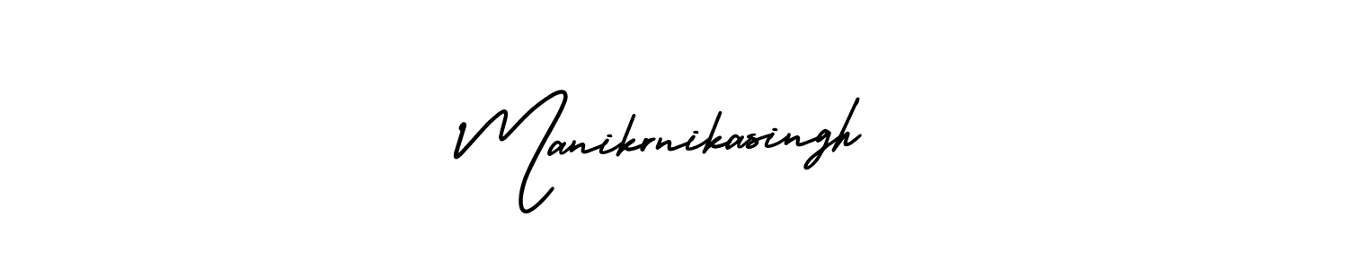 You can use this online signature creator to create a handwritten signature for the name Manikrnikasingh. This is the best online autograph maker. Manikrnikasingh signature style 3 images and pictures png