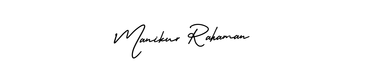 AmerikaSignatureDemo-Regular is a professional signature style that is perfect for those who want to add a touch of class to their signature. It is also a great choice for those who want to make their signature more unique. Get Manikur Rahaman name to fancy signature for free. Manikur Rahaman signature style 3 images and pictures png