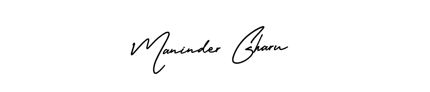 How to make Maninder Gharu signature? AmerikaSignatureDemo-Regular is a professional autograph style. Create handwritten signature for Maninder Gharu name. Maninder Gharu signature style 3 images and pictures png