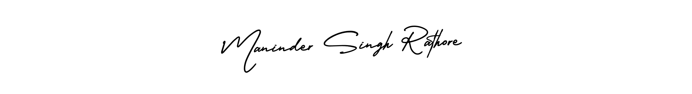 The best way (AmerikaSignatureDemo-Regular) to make a short signature is to pick only two or three words in your name. The name Maninder Singh Rathore include a total of six letters. For converting this name. Maninder Singh Rathore signature style 3 images and pictures png