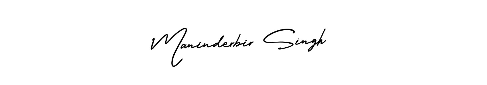 You should practise on your own different ways (AmerikaSignatureDemo-Regular) to write your name (Maninderbir Singh) in signature. don't let someone else do it for you. Maninderbir Singh signature style 3 images and pictures png
