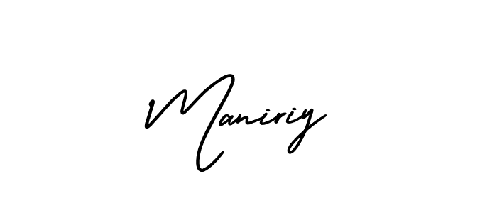 Design your own signature with our free online signature maker. With this signature software, you can create a handwritten (AmerikaSignatureDemo-Regular) signature for name Maniriy. Maniriy signature style 3 images and pictures png