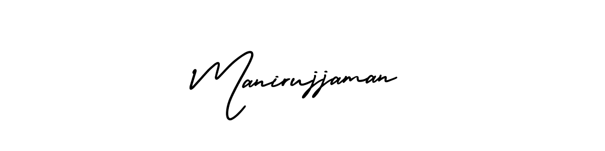 The best way (AmerikaSignatureDemo-Regular) to make a short signature is to pick only two or three words in your name. The name Manirujjaman include a total of six letters. For converting this name. Manirujjaman signature style 3 images and pictures png