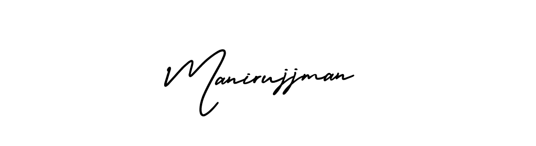 You should practise on your own different ways (AmerikaSignatureDemo-Regular) to write your name (Manirujjman) in signature. don't let someone else do it for you. Manirujjman signature style 3 images and pictures png