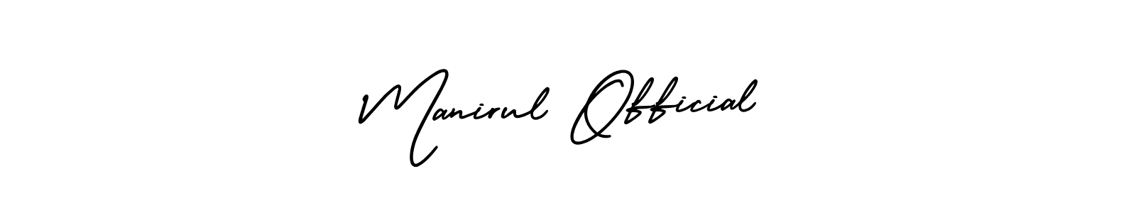 You should practise on your own different ways (AmerikaSignatureDemo-Regular) to write your name (Manirul Official) in signature. don't let someone else do it for you. Manirul Official signature style 3 images and pictures png