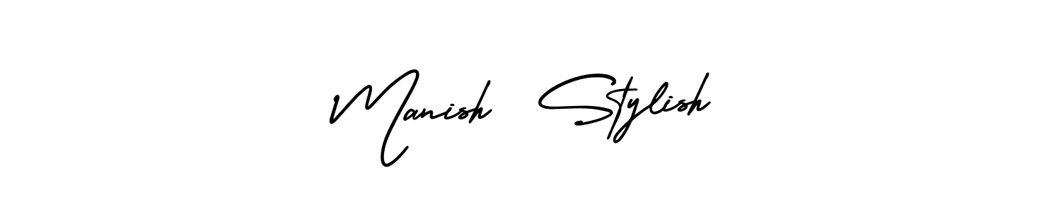 Also You can easily find your signature by using the search form. We will create Manish  Stylish name handwritten signature images for you free of cost using AmerikaSignatureDemo-Regular sign style. Manish  Stylish signature style 3 images and pictures png