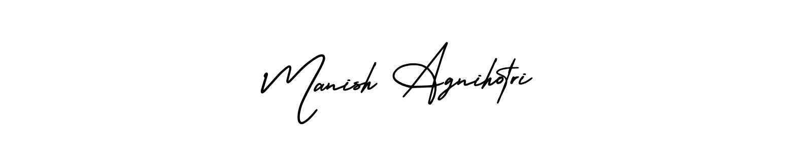 Manish Agnihotri stylish signature style. Best Handwritten Sign (AmerikaSignatureDemo-Regular) for my name. Handwritten Signature Collection Ideas for my name Manish Agnihotri. Manish Agnihotri signature style 3 images and pictures png