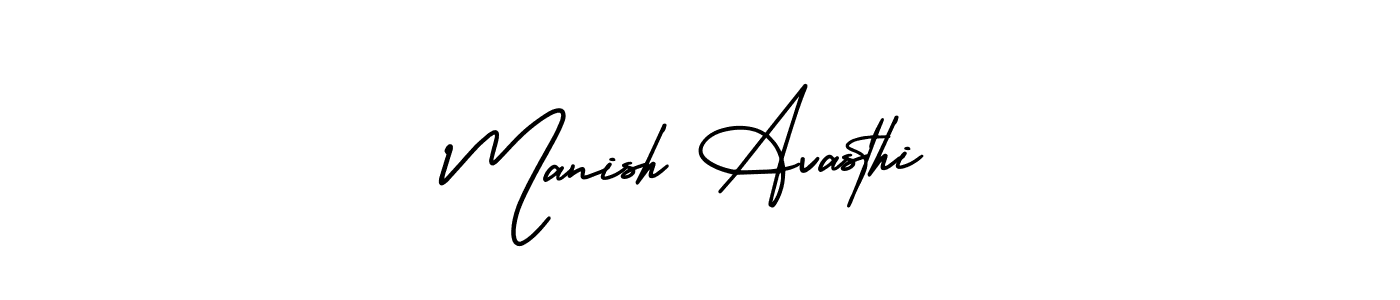 Manish Avasthi stylish signature style. Best Handwritten Sign (AmerikaSignatureDemo-Regular) for my name. Handwritten Signature Collection Ideas for my name Manish Avasthi. Manish Avasthi signature style 3 images and pictures png