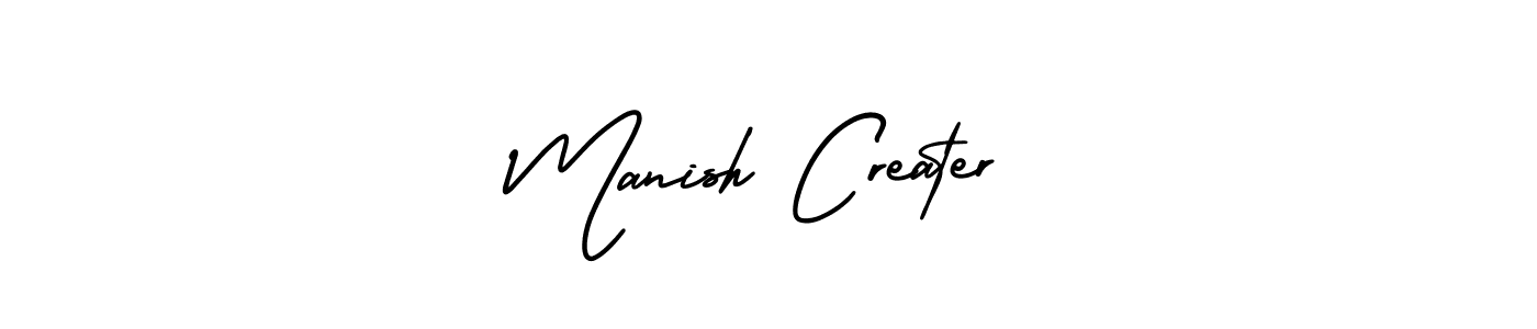 Design your own signature with our free online signature maker. With this signature software, you can create a handwritten (AmerikaSignatureDemo-Regular) signature for name Manish Creater. Manish Creater signature style 3 images and pictures png