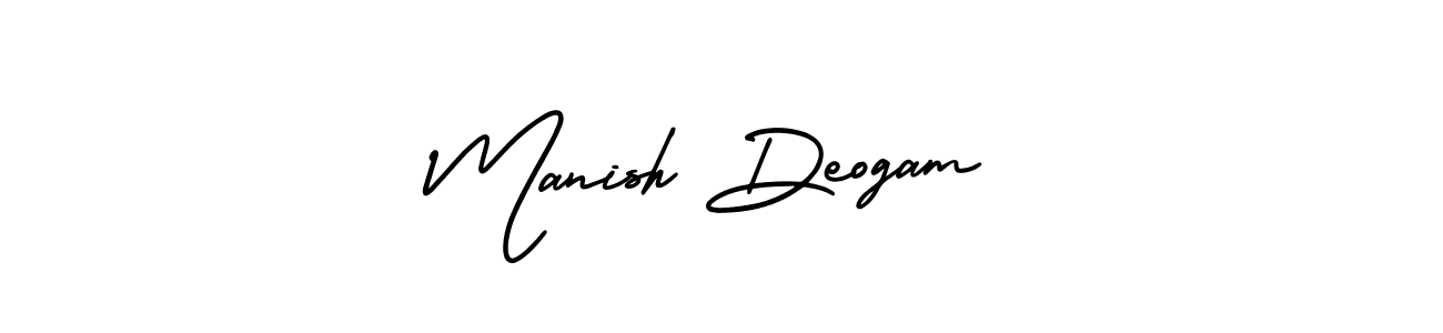 It looks lik you need a new signature style for name Manish Deogam. Design unique handwritten (AmerikaSignatureDemo-Regular) signature with our free signature maker in just a few clicks. Manish Deogam signature style 3 images and pictures png