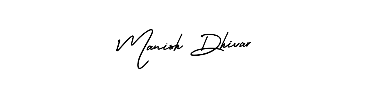This is the best signature style for the Manish Dhivar name. Also you like these signature font (AmerikaSignatureDemo-Regular). Mix name signature. Manish Dhivar signature style 3 images and pictures png