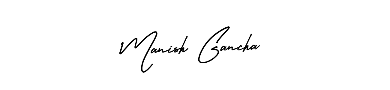 Make a short Manish Gancha signature style. Manage your documents anywhere anytime using AmerikaSignatureDemo-Regular. Create and add eSignatures, submit forms, share and send files easily. Manish Gancha signature style 3 images and pictures png