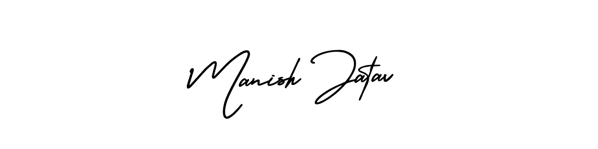 Create a beautiful signature design for name Manish Jatav. With this signature (AmerikaSignatureDemo-Regular) fonts, you can make a handwritten signature for free. Manish Jatav signature style 3 images and pictures png