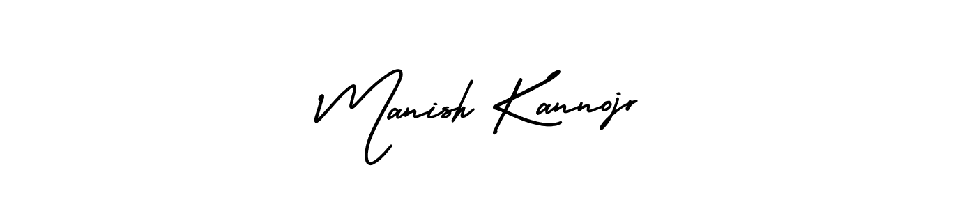 This is the best signature style for the Manish Kannojr name. Also you like these signature font (AmerikaSignatureDemo-Regular). Mix name signature. Manish Kannojr signature style 3 images and pictures png