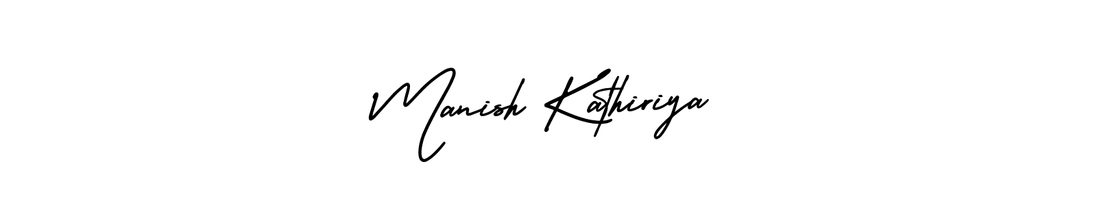It looks lik you need a new signature style for name Manish Kathiriya. Design unique handwritten (AmerikaSignatureDemo-Regular) signature with our free signature maker in just a few clicks. Manish Kathiriya signature style 3 images and pictures png