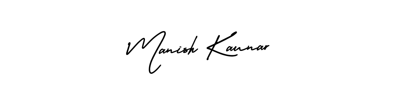 This is the best signature style for the Manish Kaunar name. Also you like these signature font (AmerikaSignatureDemo-Regular). Mix name signature. Manish Kaunar signature style 3 images and pictures png